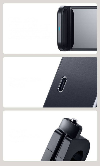 Uchwyt Samochodowy z 15W Ładowaniem Indukcyjnym Qi na Zagłówek do Telefonu Ładowanie Bezprzewodowe Baseus Energy Storage Backseat Holder Wireless Charger (WXHZ-01) czarny