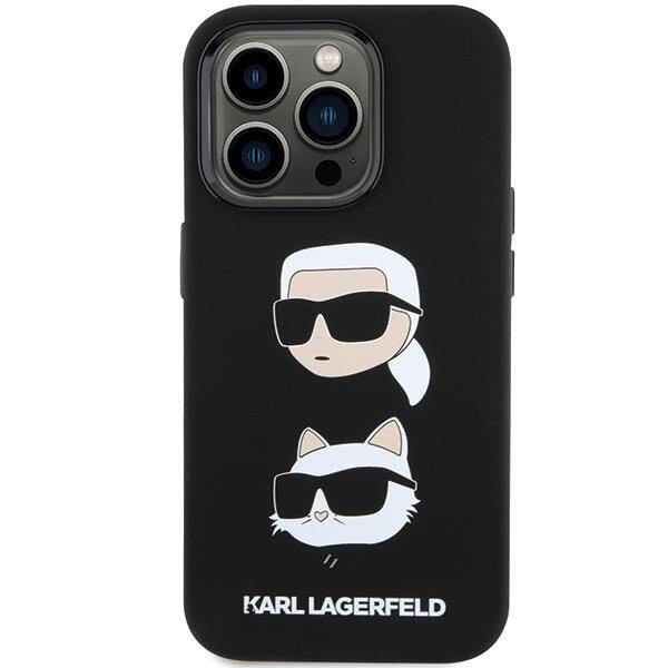 Karl Lagerfeld Silicone Karl&Choupette Head case for iPhone 15 Pro - black