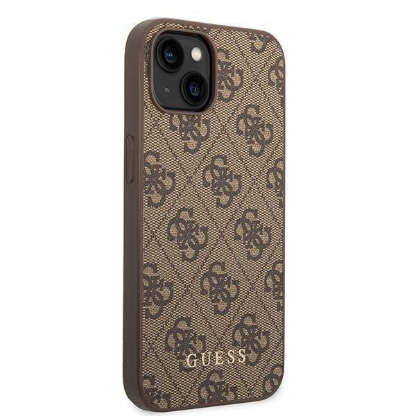 Guess GUHCP15MG4GFBR iPhone 15 Plus 6.7&quot; brown/brown hard case 4G Metal Gold Logo