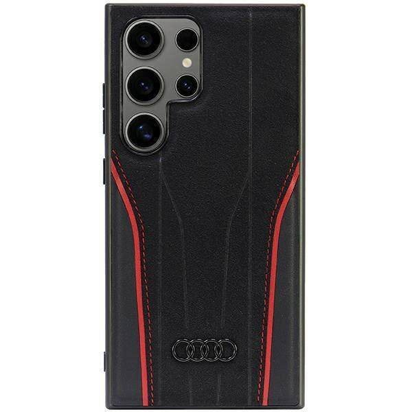 Audi Genuine Leather MagSafe S24 Ultra S928 czarno-czerwony/black-red hardcase AU-TPUPCS24U-R8/D3-RD