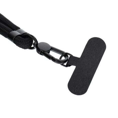 Zawieszka SWING (8mm) do telefonu z regulacją długości / długość sznura 165cm (max 82,5cm w pętli) / na ramię lub szyję - czarny