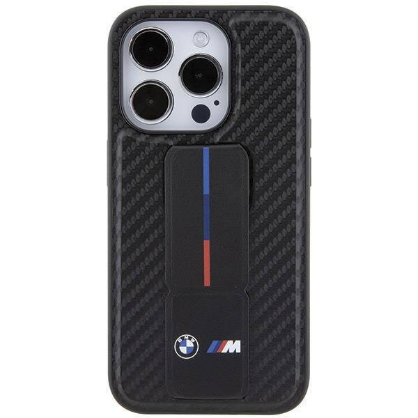 BMW Grip Stand Smooth & Carbon Hülle für iPhone 15 Pro – schwarz
