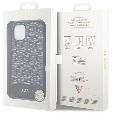 Original Case IPHONE 13 / 14 / 15 Guess Hardcase IML 4G MagSafe (GUHMP15SHGCFSEK) black