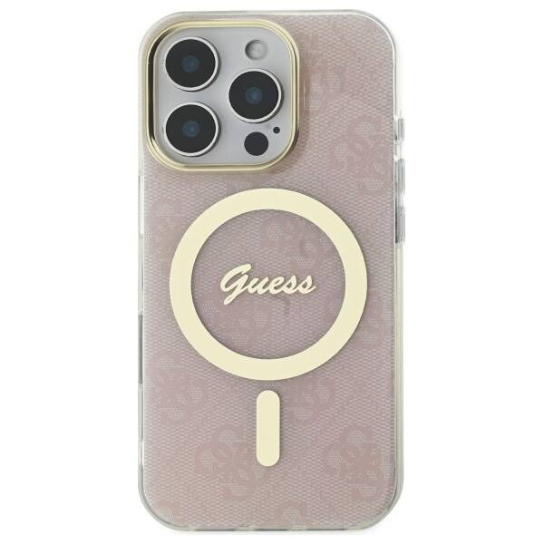Original Case IPHONE 16 PRO Guess Hardcase IML 4G MagSafe (GUHMP16LH4STP) pink