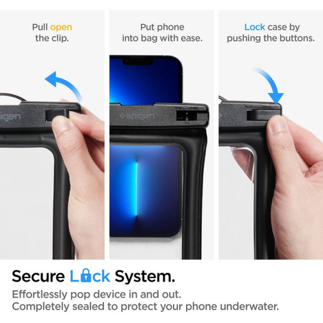 Spigen A610 UNIVERSELLES WASSERDICHTES SCHWIMMERGEHÄUSE SCHWARZ