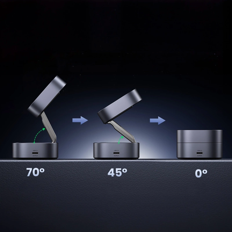 Ugreen W526 3in1 MagSafe / Qi inductive charger for phone / headphones with USB-C port - black