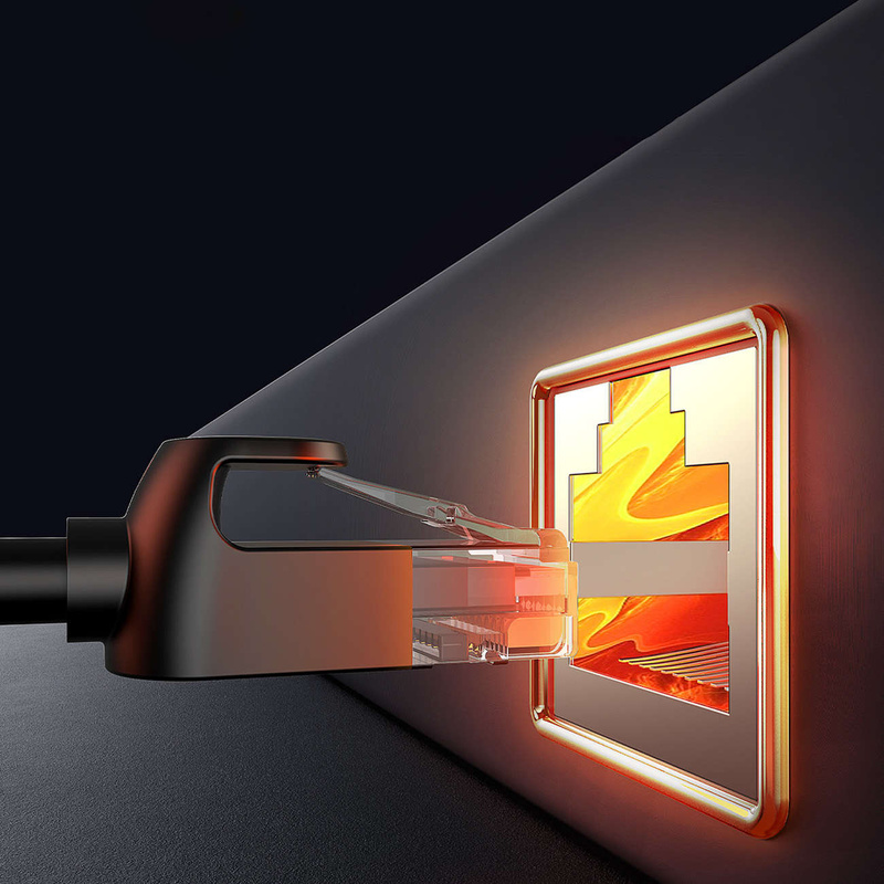 Złączka sieciowa łącznik kabli Ethernet RJ-45 Baseus AirJoy Series 2 szt. - czarna