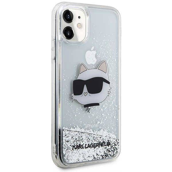 Karl Lagerfeld KLHCN61LNCHCS iPhone 11/ XR Silber/Silber Hardcase Glitter Choupette Head