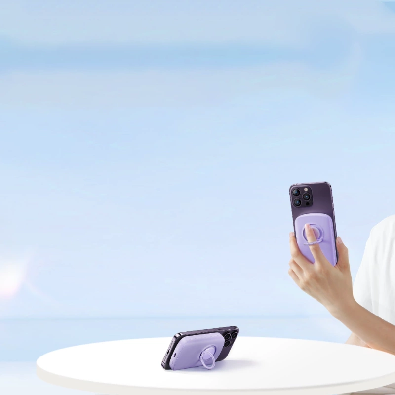 Wireless powerbank 6000mAh Joyroom JR-W030 20W MagSafe with ring and stand - purple