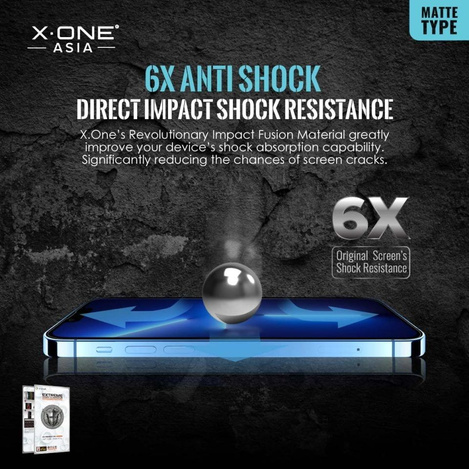 Szkło hartowane X-ONE Extreme Shock Eliminator 4th gen. Matowe - do iPhone 13 Pro Max/14 Plus