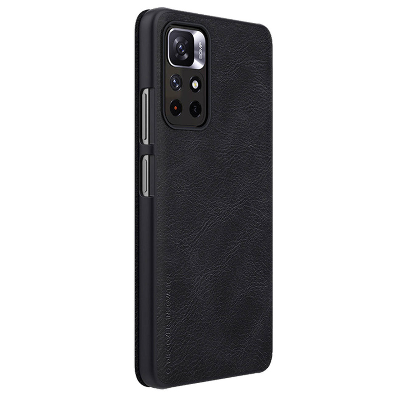Nillkin Qin Case etui do Xiaomi Poco M4 Pro 5G osłona na aparat kabura pokrowiec obudowa z klapką czarny