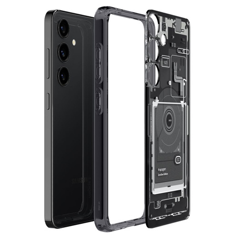Spigen Ultra Hybrid-Hülle für Samsung Galaxy S24 – Dunkelgrau (Zero One-Muster)