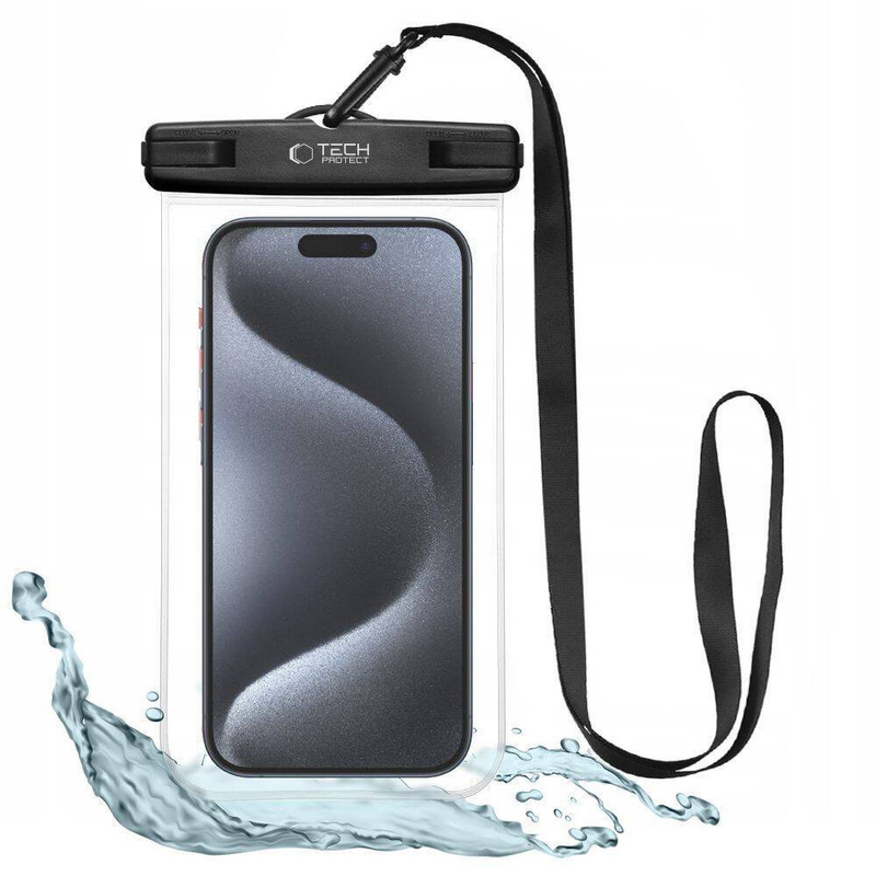 TECH-PROTECT UNIVERSAL WATERPROOF CASE BLACK/CLEAR