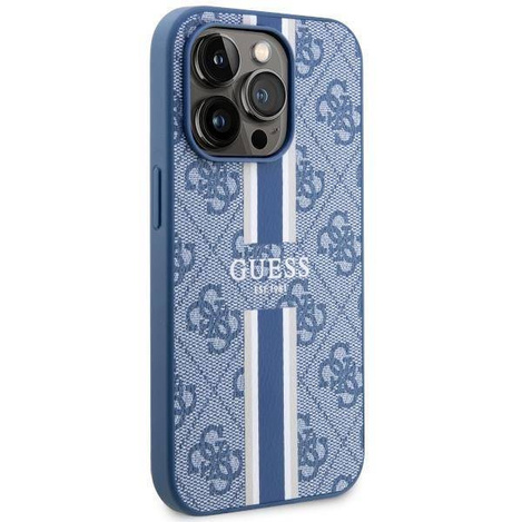 Guess GUHMP14LP4RPSB iPhone 14 Pro 6,1" blau/blaues Hardcase 4G bedruckte Streifen MagSafe
