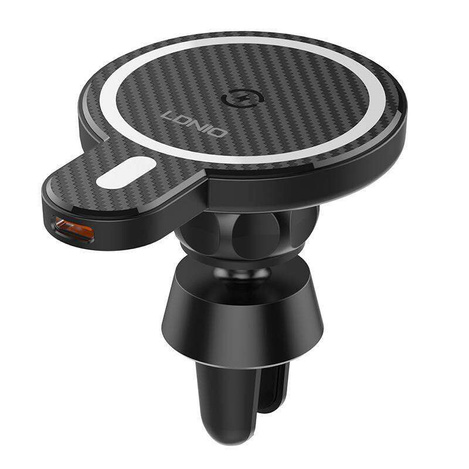 LDNIO Car Mount ,MA20 with inductive charger 15W and metal ring (Black)