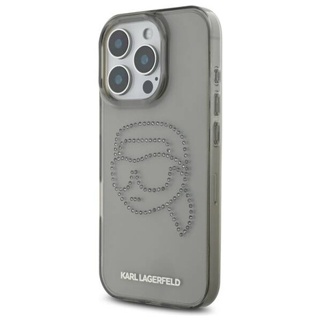Oryginalne Etui IPHONE 16 PRO MAX Karl Lagerfeld Hardcase IML Rhinestones Karl Head (KLHCP16XHKHDCELK) czarne