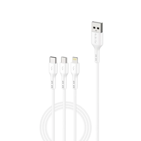FONENG kabel X36 3w1 3A 1.2M Biały
