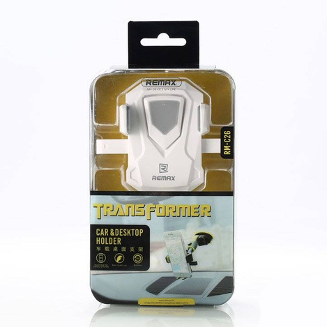 Remax Transformer RM-C26 teleskopowy uchwyt samochodowy na deskę rozdzielczą szybę czarno-żółty