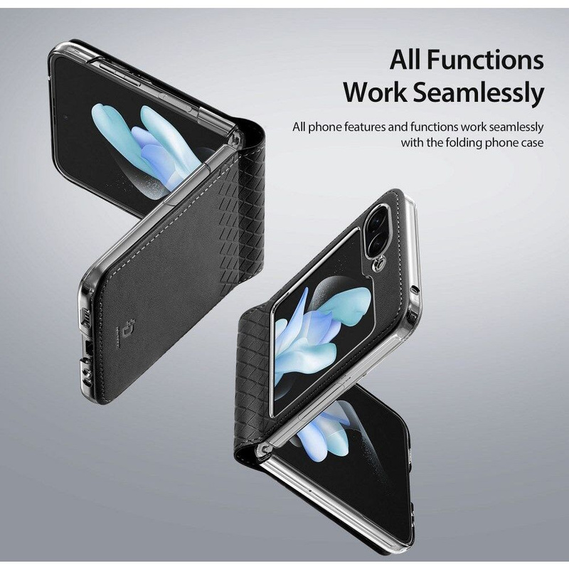 Samsung Galaxy Z Flip5 5G Flip Ledertasche Wallet Back Cover Dux Ducis Bril - Schwarz