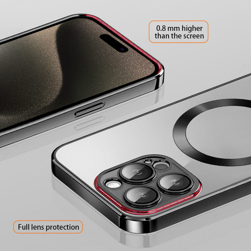 Vmax nakładka Electroplating Mag TPU do iPhone 16 Plus 6,7&quot; czarna