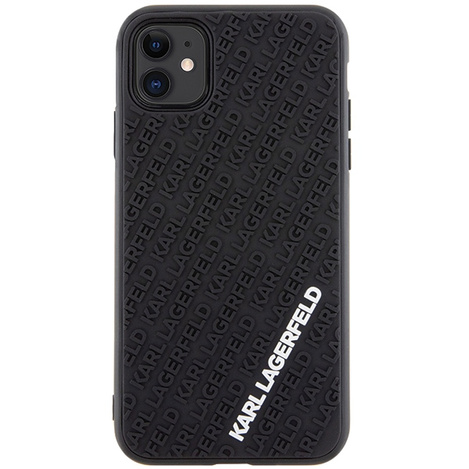 Karl Lagerfeld KLHCN613DMKRLK iPhone 11 / Xr 6,1" schwarz/schwarzes Hardcase 3D Rubber Multi Logo