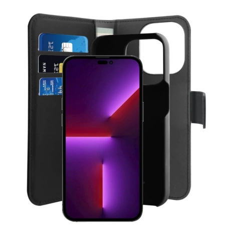 PURO Wallet Detachable - Etui 2w1 iPhone 14 Pro (czarny)