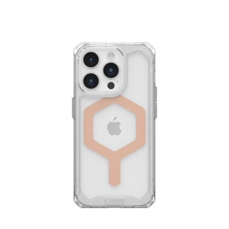 UAG Plyo Magsafe - Schutzhülle für iPhone 15 Pro kompatibel mit MagSafe (Eis-Roségold)
