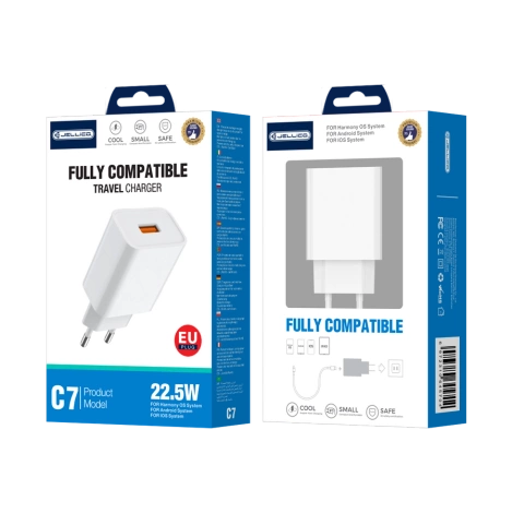 JELLICO ładowarka sieciowa C7 22.5W 1xUSB QC3.0 Biały