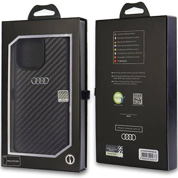 Audi Carbon Fiber iPhone 14 Pro Max 6,7" schwarz/schwarz Hardcase AU-TPUPCIP14PM-R8/D2-BK