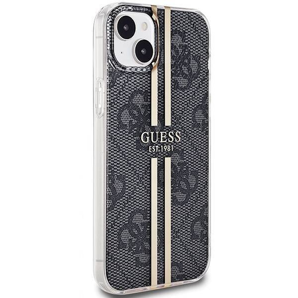 Oryginalne Etui GUESS Hardcase GUHCP15MH4PSEGK do iPhone 15 Plus (4G Gold Stripe / czarny)