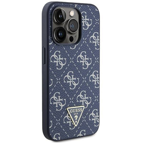 Oryginalne Etui APPLE IPHONE 15 PRO Guess Hardcase 4G Triangle Metal Logo (GUHCP15LPG4GPB) niebieskie