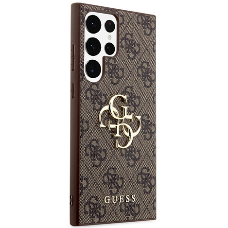 Oryginalne Etui GUESS Hardcase GUHCS24L4GMGBR do Samsung S24 Ultra (Leather 4G Metal Logo / brązowy)