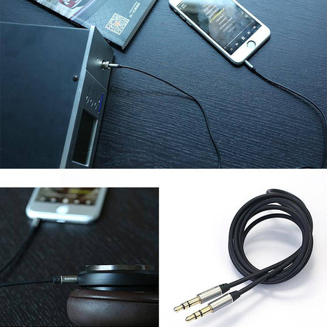REMAX kabel aux mini jack 1m czarny