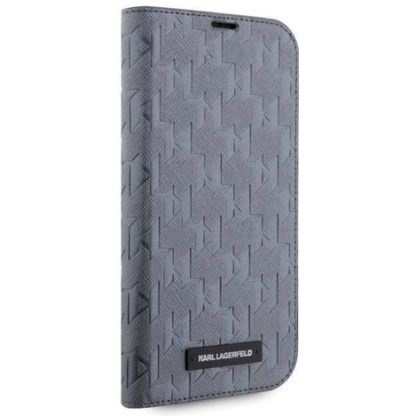 Karl Lagerfeld KLBKP14LSAKLHPG iPhone 14 Pro 6,1&quot; Bücherregal Silber/Silber Saffiano-Monogramm