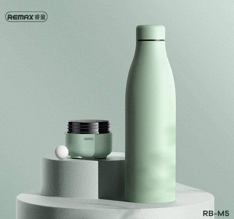 Remax wireless bluetooth 5.0 speaker with thermos thermal mug 500ml green (RB-M5)