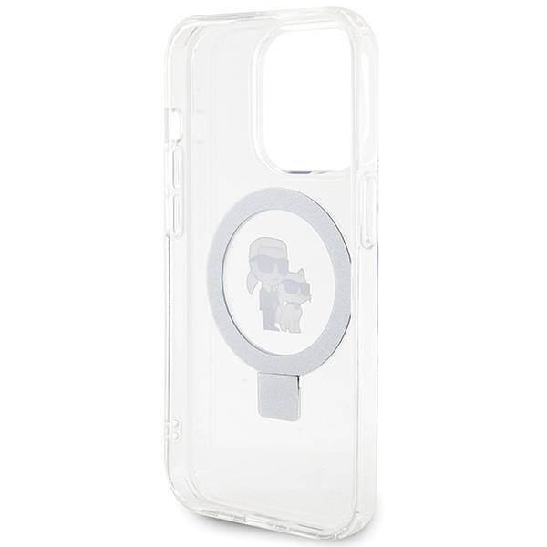 Karl Lagerfeld KLHMP14LHMRSKCH iPhone 14 Pro 6.1&quot; white/white hardcase Ring Stand Karl&amp;Choupette MagSafe