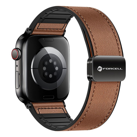 Pasek do Apple Watch Forcell F-Design FA21 skóra ekologiczna 38 / 40 / 41 mm brązowy