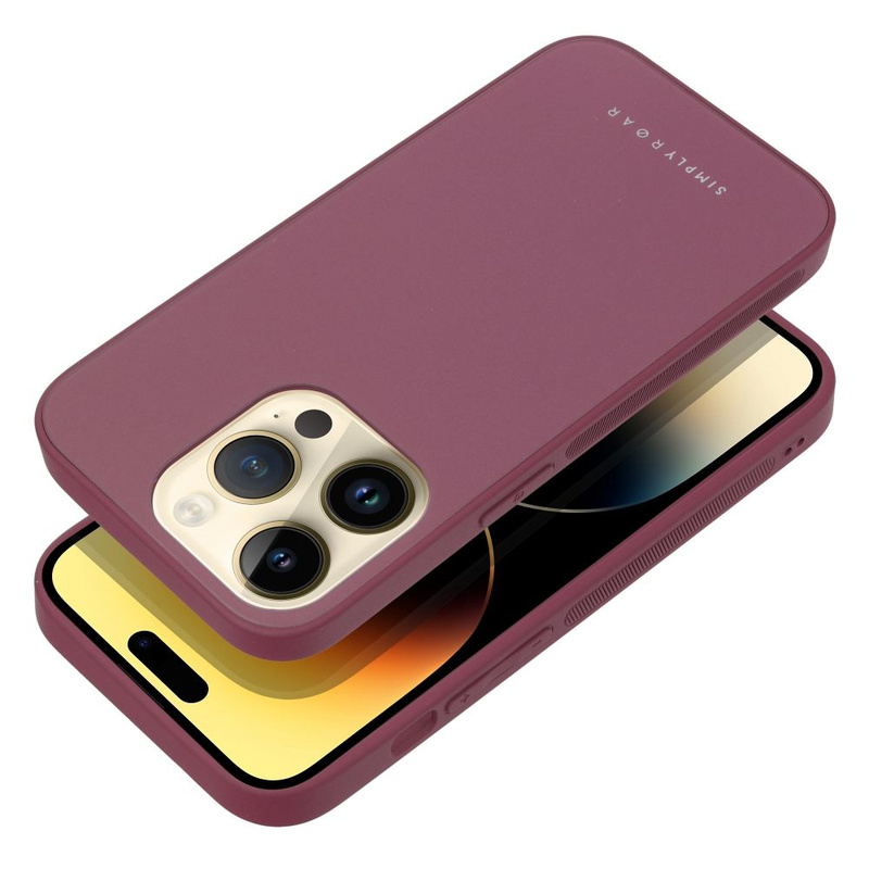 Futerał Roar Matte Glass Case - do iPhone 14 Pro bordowy