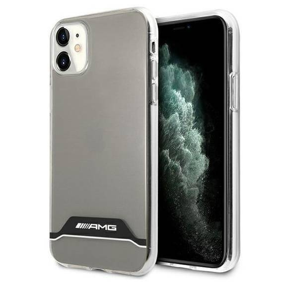 Schutzhülle IPHONE 11 Mercedes AMG Hardcase Electroplate Black&White (AMHCN61TCBW) transparent
