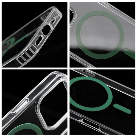 Drop Glue Colorful Ring Mag Cover kompatybilny z MagSafe pasuje do IPHONE 13 ciemny zielony