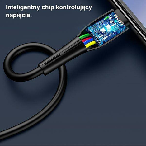 USAMS Kabel U38 USB-C 5A Fast Charge for OPPO/HUAWEI 1m czarny/black SJ376USB01 (US-SJ376)