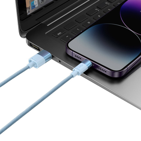 Baseus StarSpeed 1-for-3 Fast Charging Data Cable USB to M+L+C 3.5A 1.2m Blue