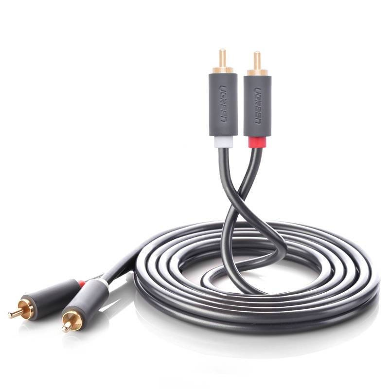 Przewód 2RCA (Cinch) do 2RCA (Cinch) UGREEN 3m (czarny)