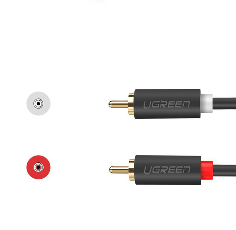 Ugreen kabel przewód stereo audio wideo 2 RCA 2x Cinch 5m szary (10520)
