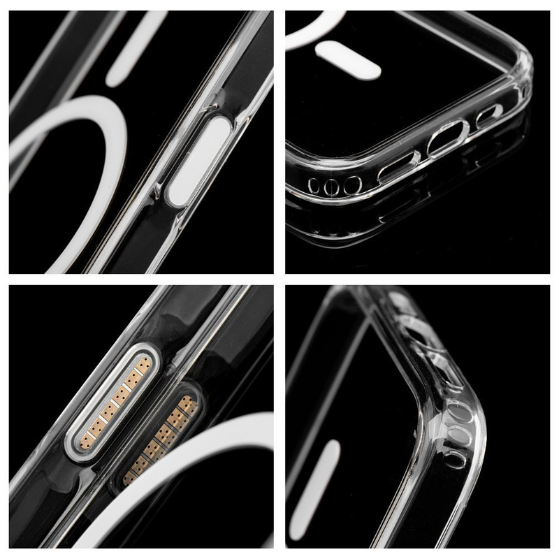 Futerał nieżółknący Clear Elite Mag Cover kompatybilny z MagSafe i Camera Control button pasuje do IPHONE 17 transparent