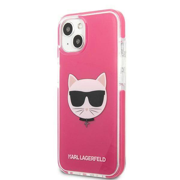 Original Handyhülle IPHONE 13 MINI Karl Lagerfeld Hardcase Choupette Head (KLHCP13STPECPI) rosa