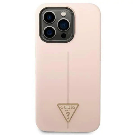 Guess Silicone Triangle Logo - Etui iPhone 14 Pro Max (różowy)