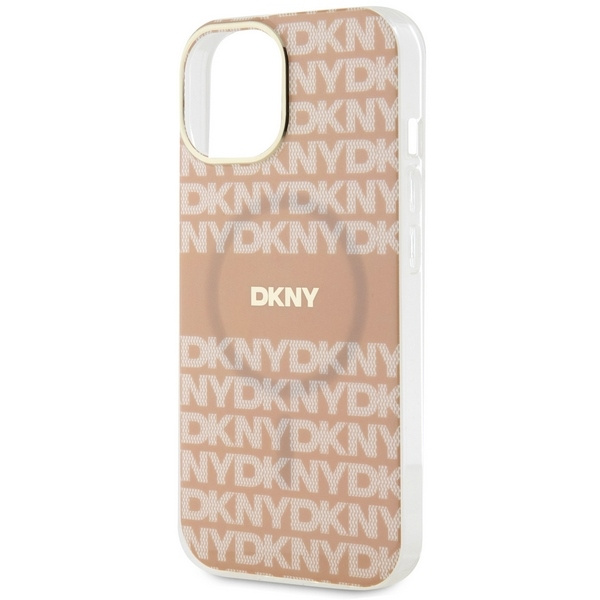 DKNY DKHMP15SHRHSEP iPhone 15 / 14 / 13 6.1" różowy/pink hardcase IML Mono & Stripe MagSafe