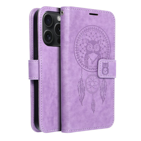 Kabura MEZZO Book do IPHONE 15 Pro łapacz snów fioletowy