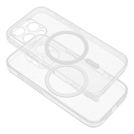 Futerał CLEAR MAG COVER z ochroną aparatu kompatybilny z MagSafe do IPHONE 16 Pro Max transparent glitter